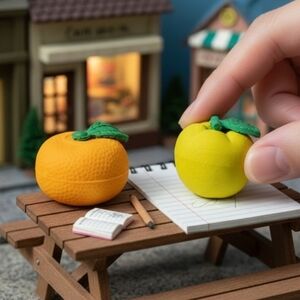 (Lot Of 2) Miniature 1" 3D Erasers DIY Puzzle Creative Brand Fruit Variety Pack.